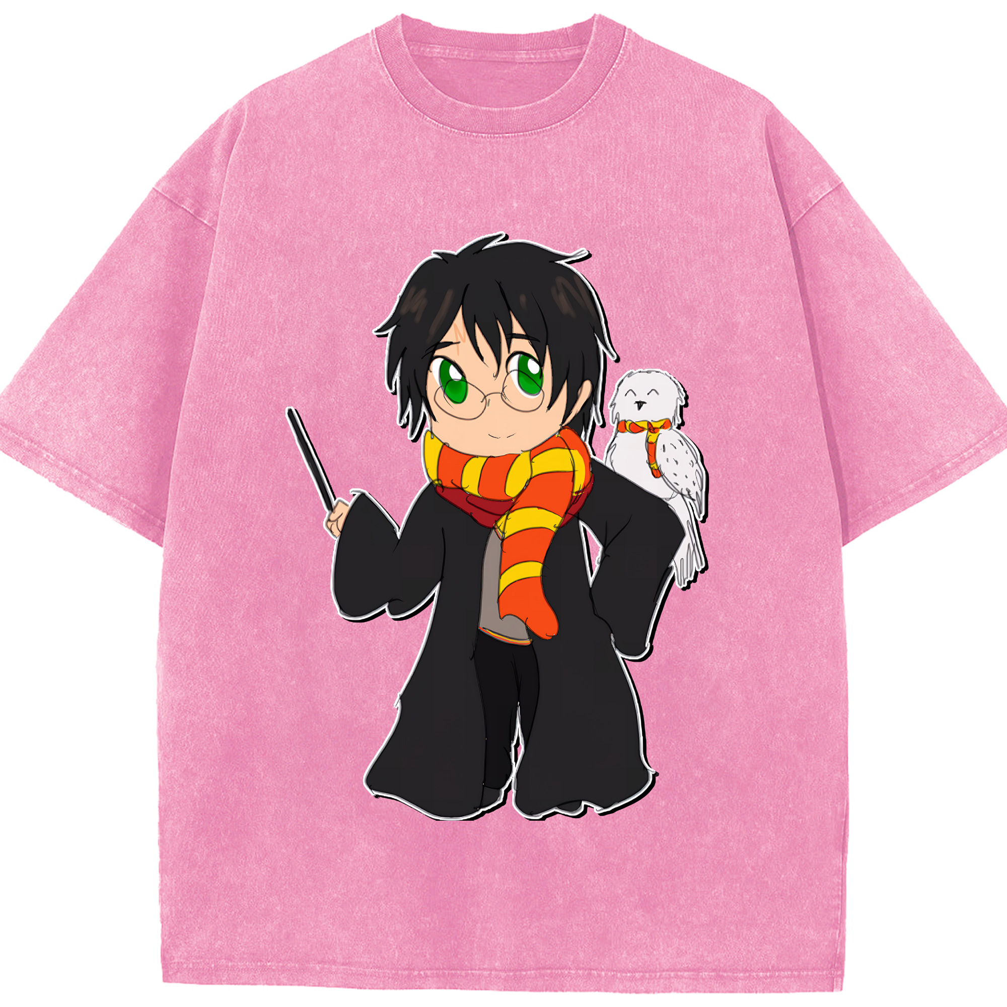（画像用） Harry Potter ハリー・ポッターシリーズ 綿100% ヴィンテージ風 半袖Tシャツ（フロントプリント）